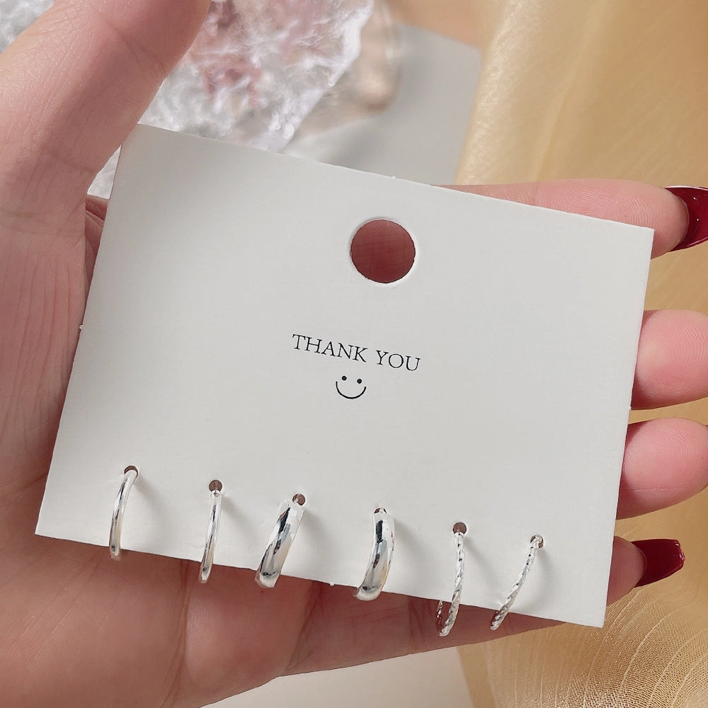Wholesale S925 Silver Needle Geometric C Ring Circle Alloy Earrings