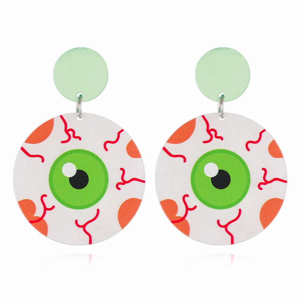 Wholesale S925 Silver Needle Halloween Series Graffiti Earrings