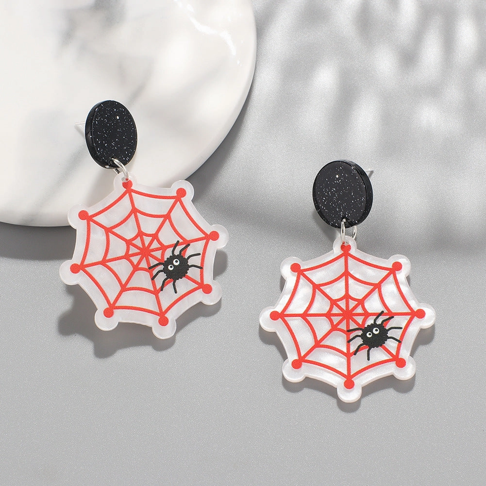 Wholesale S925 Silver Needle Halloween Series Graffiti Earrings