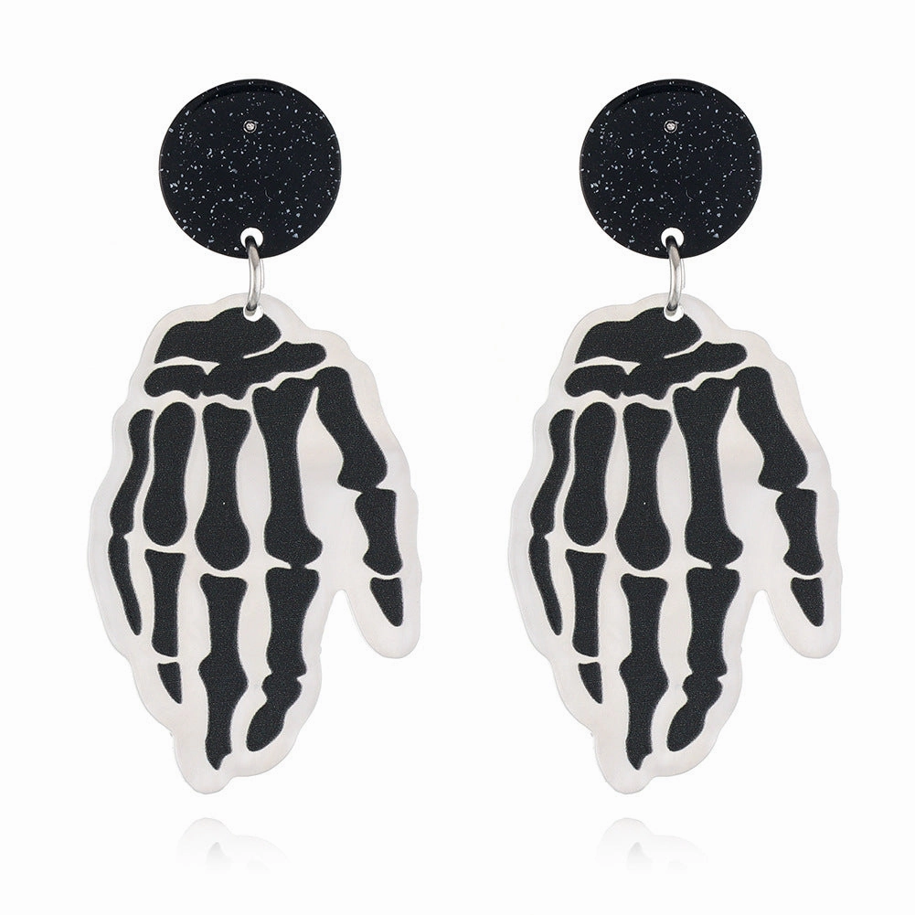 Wholesale S925 Silver Needle Halloween Series Graffiti Earrings
