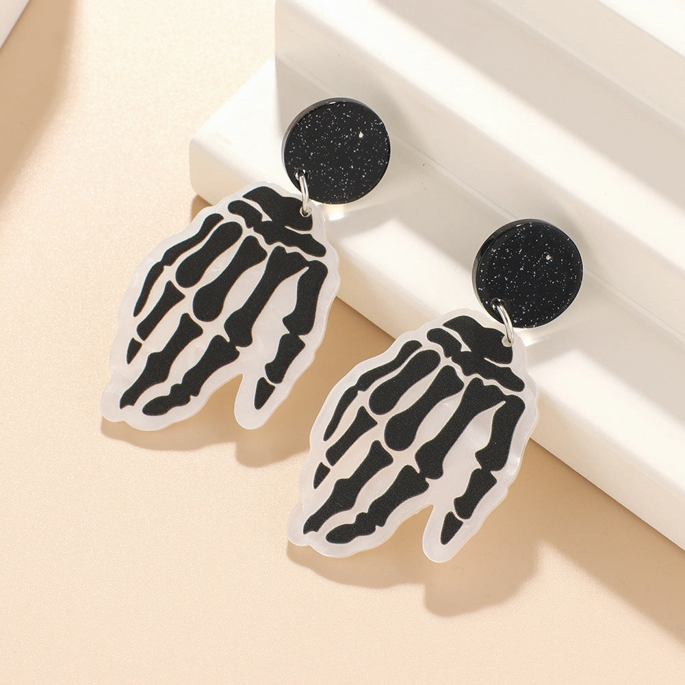 Wholesale S925 Silver Needle Halloween Series Graffiti Earrings