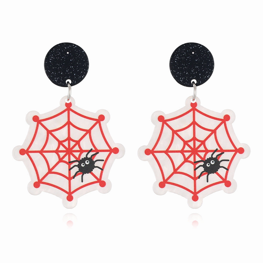 Wholesale S925 Silver Needle Halloween Series Graffiti Earrings
