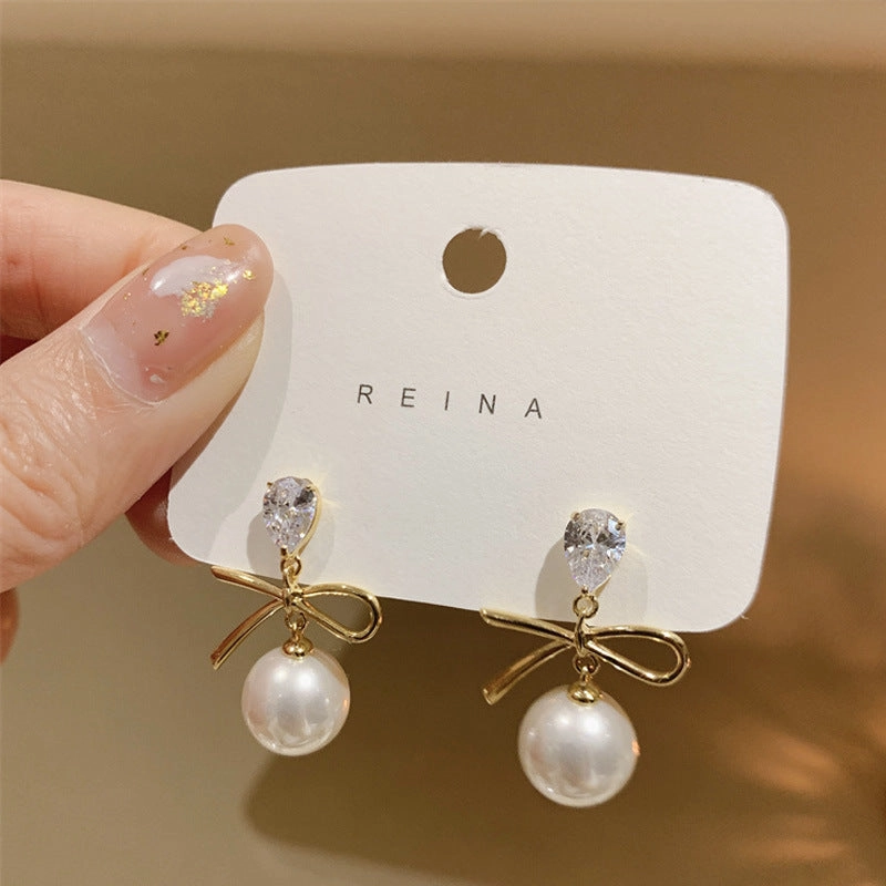 Wholesale S925 Silver Needle Pearl Earrings
