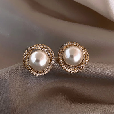 Wholesale S925 Silver Needle Pearl Earrings