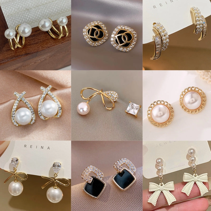 Wholesale S925 Silver Needle Pearl Earrings