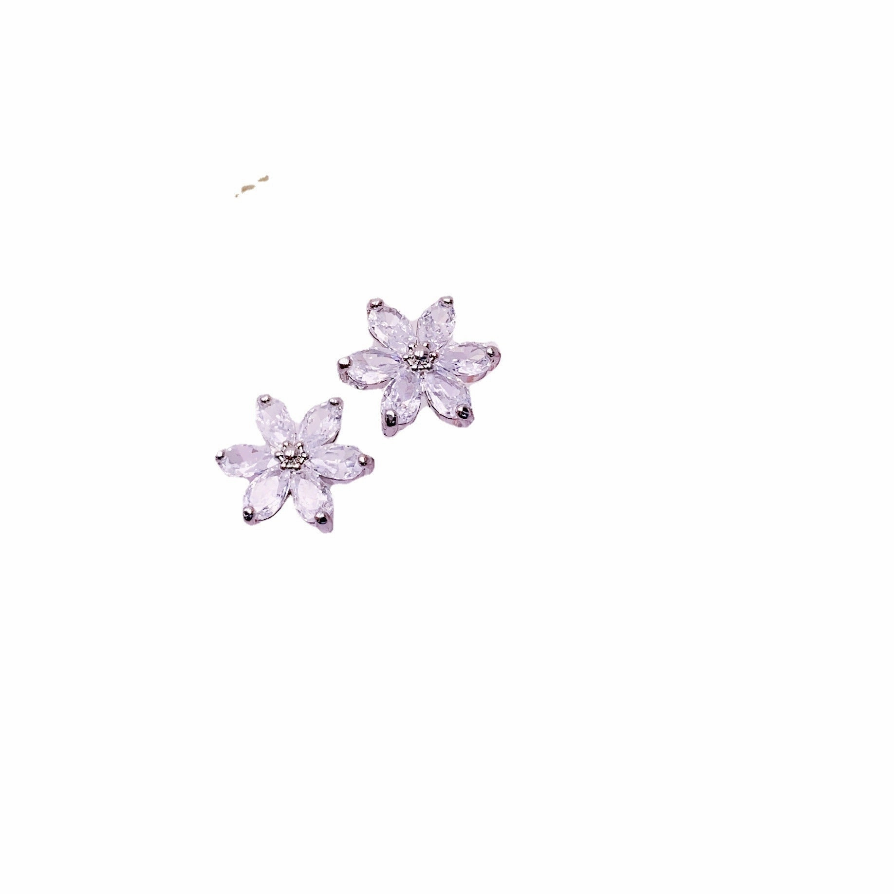 Wholesale S925 Silver Needle Petal Zircon Alloy Earrings