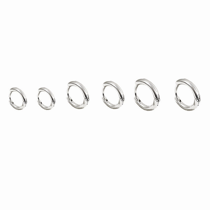 Wholesale S925 Silver Needle Round Plain Circle Copper Earrings