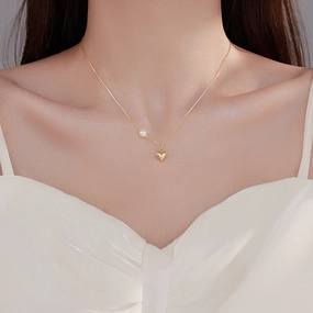 Wholesale S925 Silver  Pearl Love Necklace