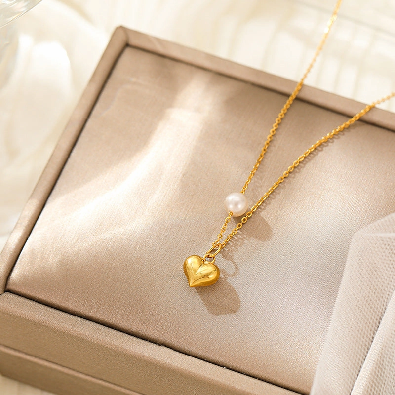 Wholesale S925 Silver  Pearl Love Necklace