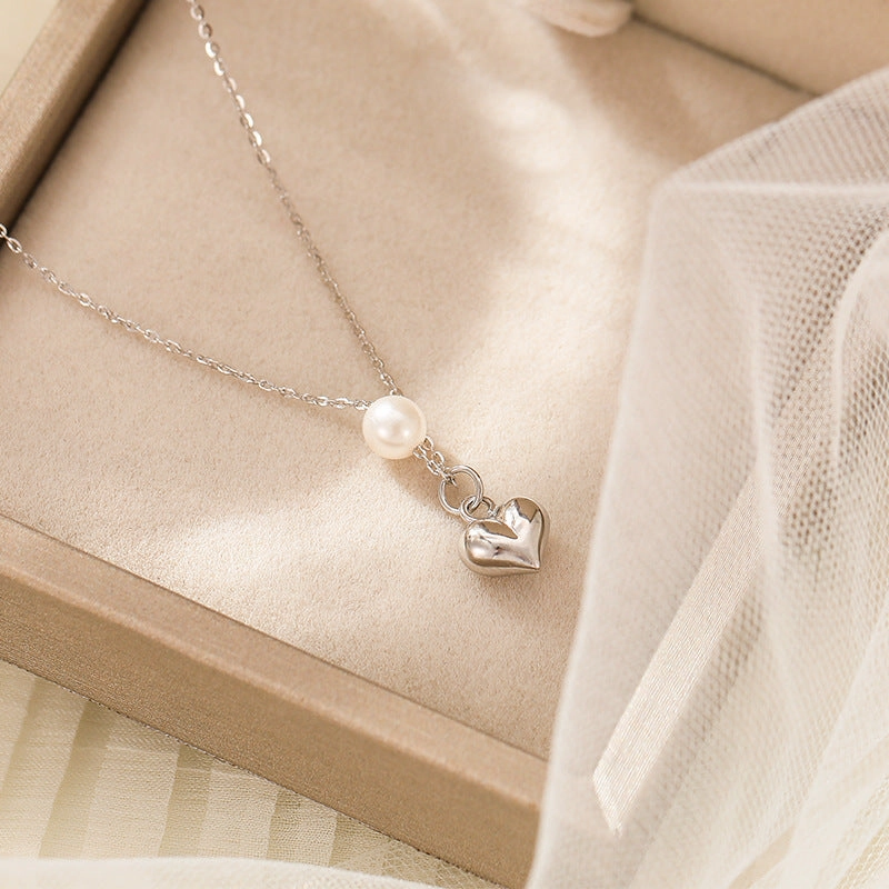 Wholesale S925 Silver  Pearl Love Necklace
