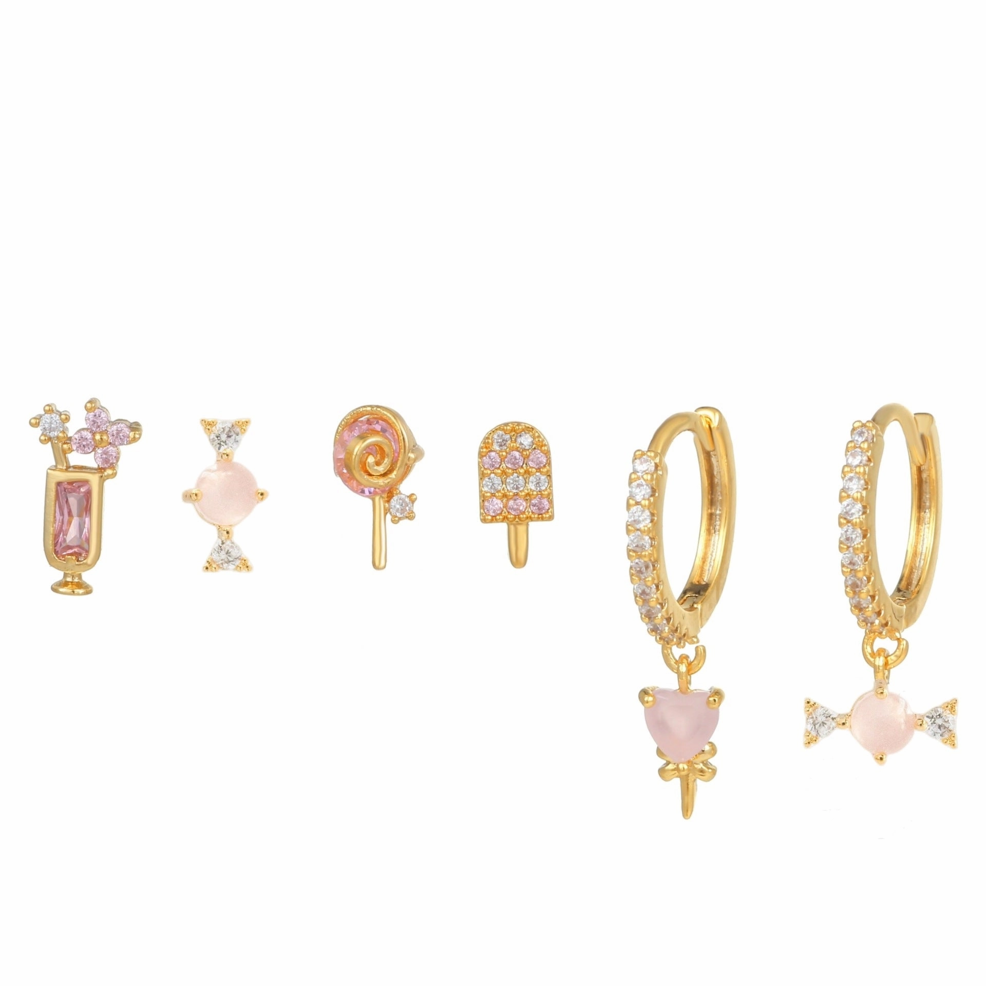 Wholesale S925 Silver Pin Sweet Candy Earring Set Earrings Copper