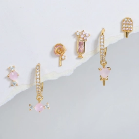 Wholesale S925 Silver Pin Sweet Candy Earring Set Earrings Copper