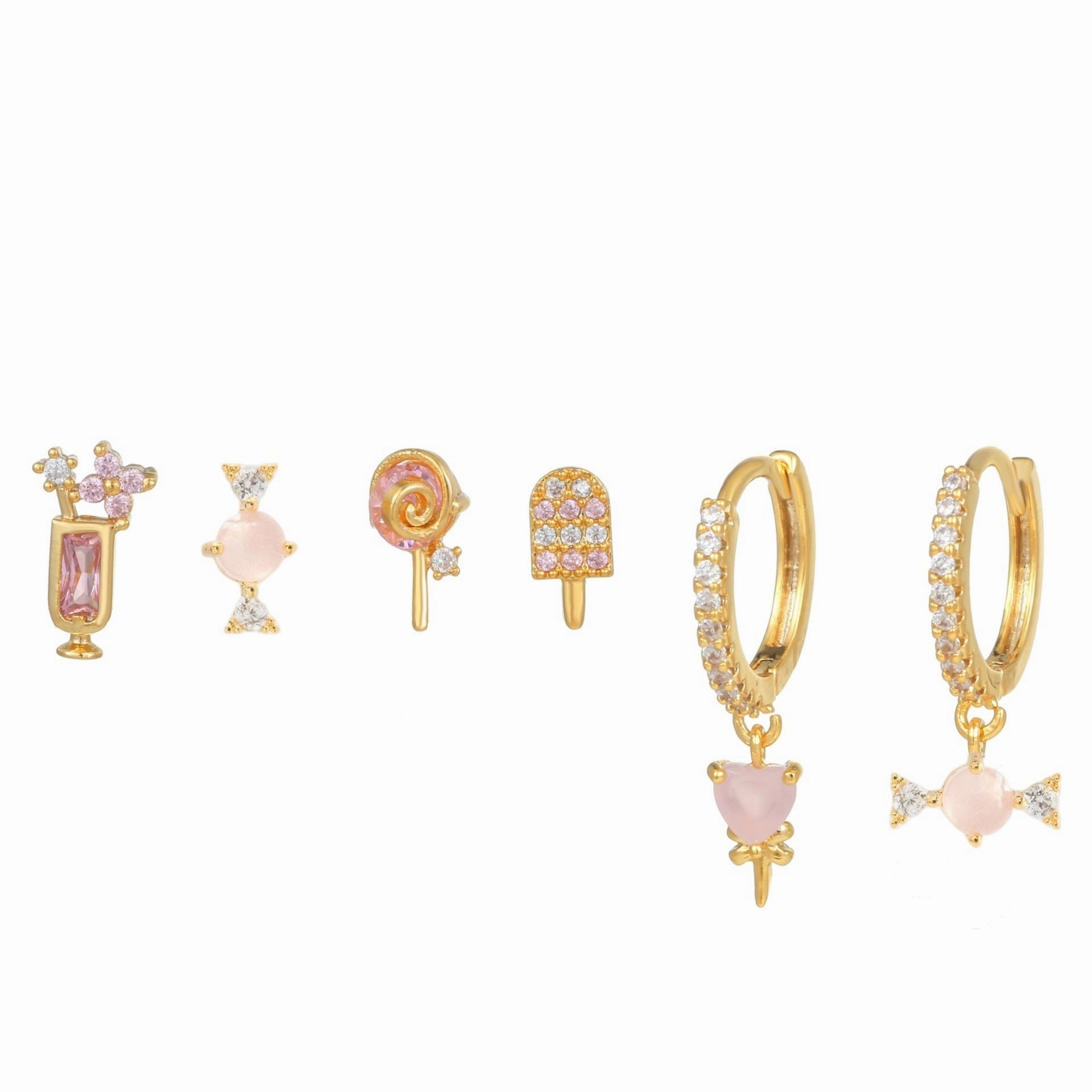 Wholesale S925 Silver Pin Sweet Candy Earring Set Earrings Copper