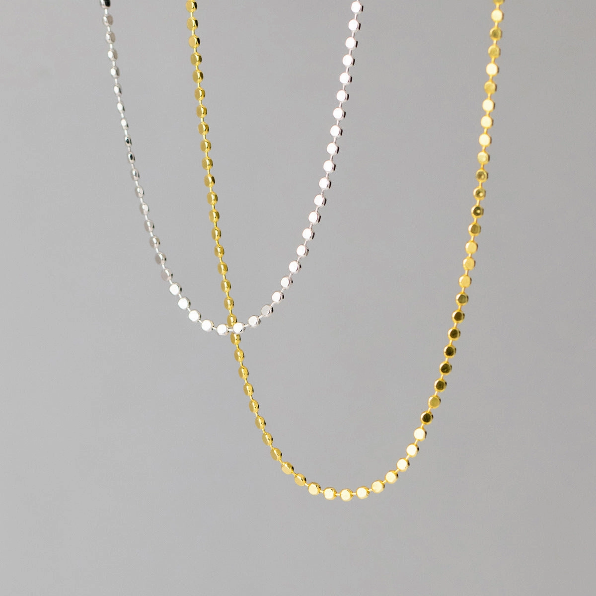 Wholesale S925 Silver Simple Smooth Round Necklace