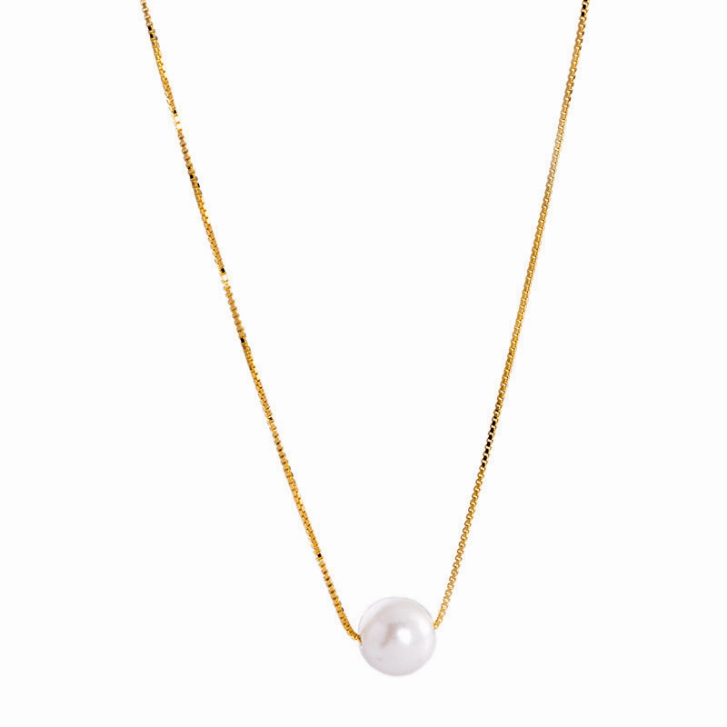 Wholesale S925 Silver Single Synthetic Pearl Necklace