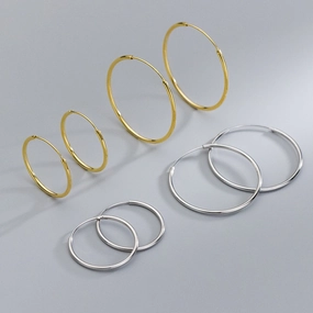 Wholesale S925 Sterling Silver 1.2mm1.5mm Wire Diameter Large Ear Ring