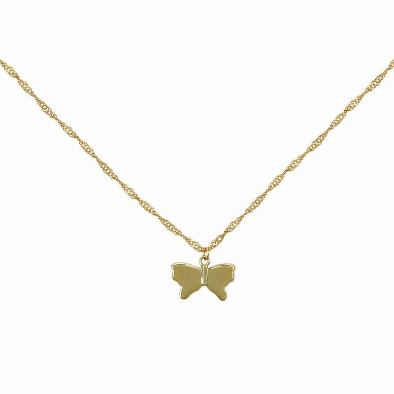 Wholesale S925 Sterling Silver Butterfly Necklace Clavicle Chain