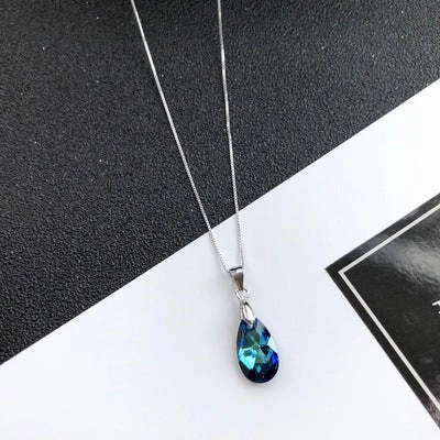 Wholesale S925 Sterling Silver Crystal Sparkling Diamond Necklace