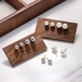 Wholesale S925 Sterling Silver Earrings with Large Pearl Vintage Earrings
