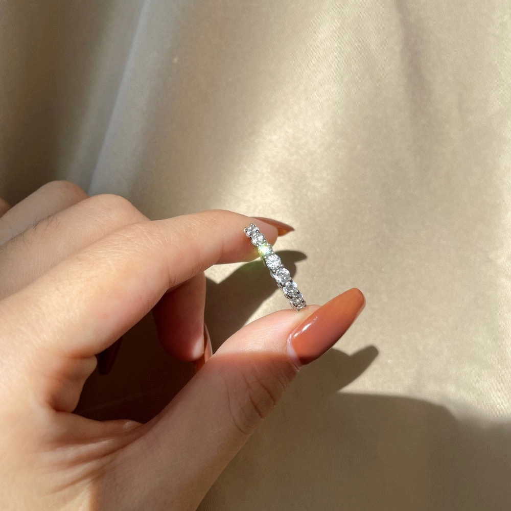 Wholesale s925 sterling silver full diamond 5A zircon silver ring