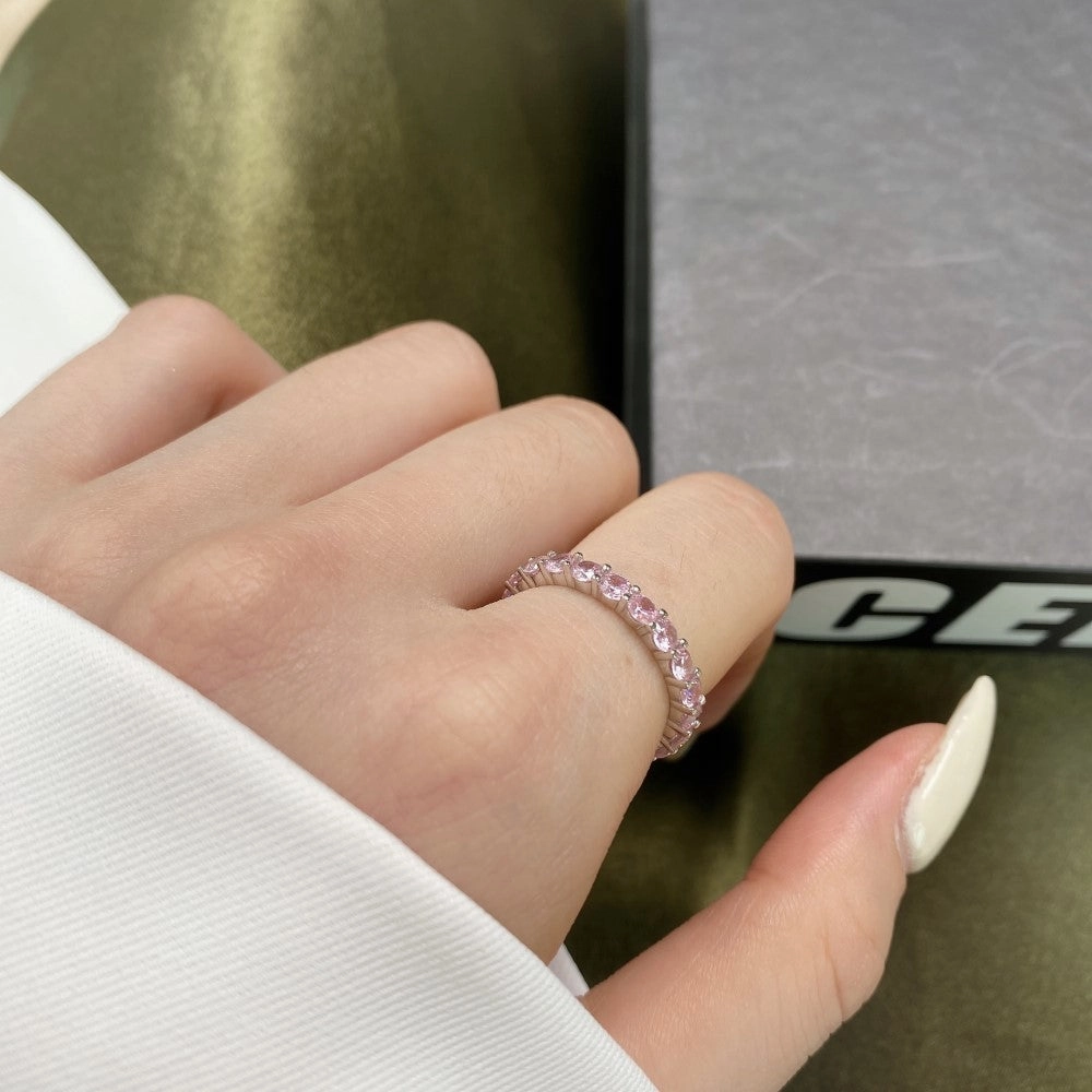 Wholesale s925 sterling silver full diamond 5A zircon silver ring