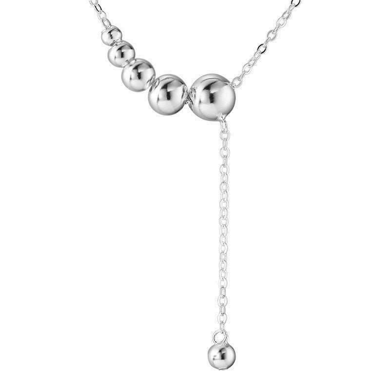 Wholesale S925 Sterling Silver Gradient Ball Necklace Clavicle Chain