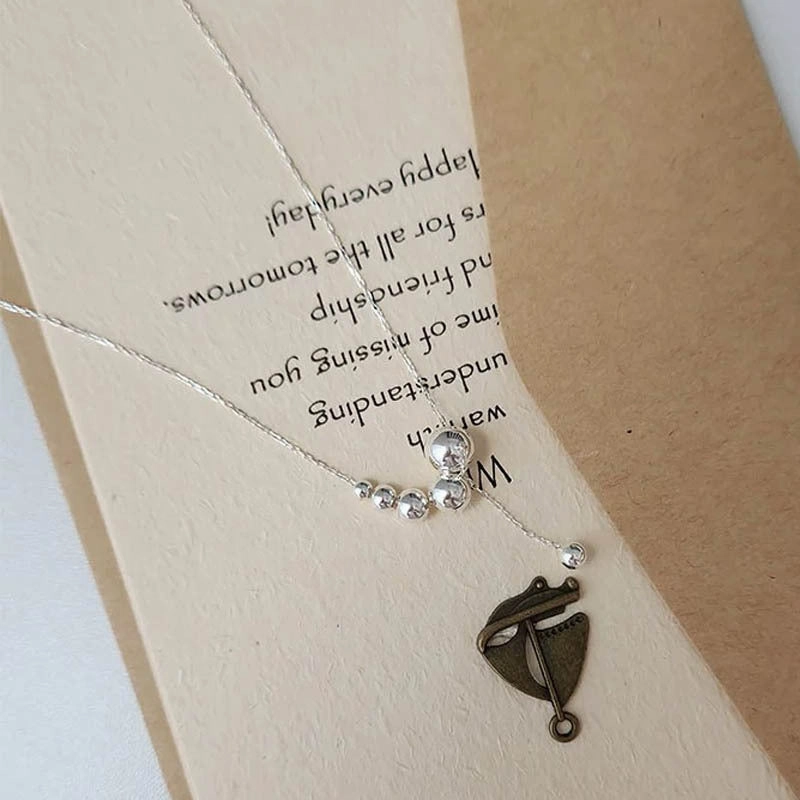 Wholesale S925 Sterling Silver Gradient Ball Necklace Clavicle Chain