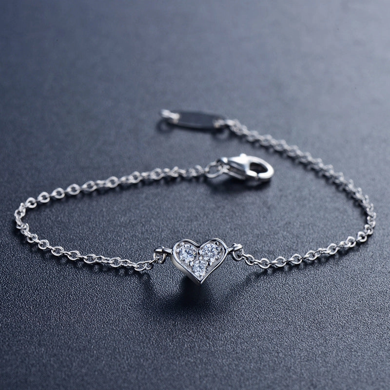 Wholesale S925 Sterling Silver Heart Shape Bracelet OLY-BT-MoD009