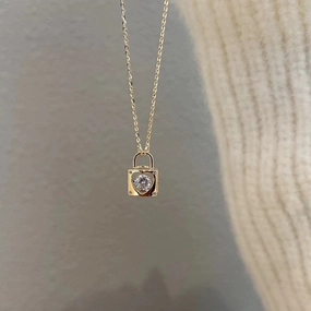 Wholesale S925 Sterling Silver Love Lock Necklace Clavicle Chain