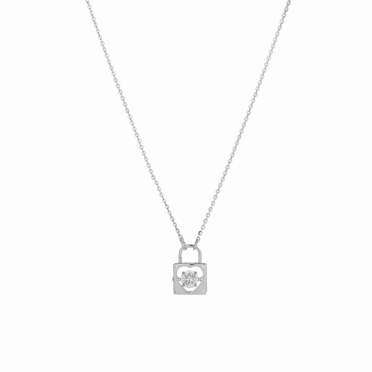 Wholesale S925 Sterling Silver Love Lock Necklace Clavicle Chain