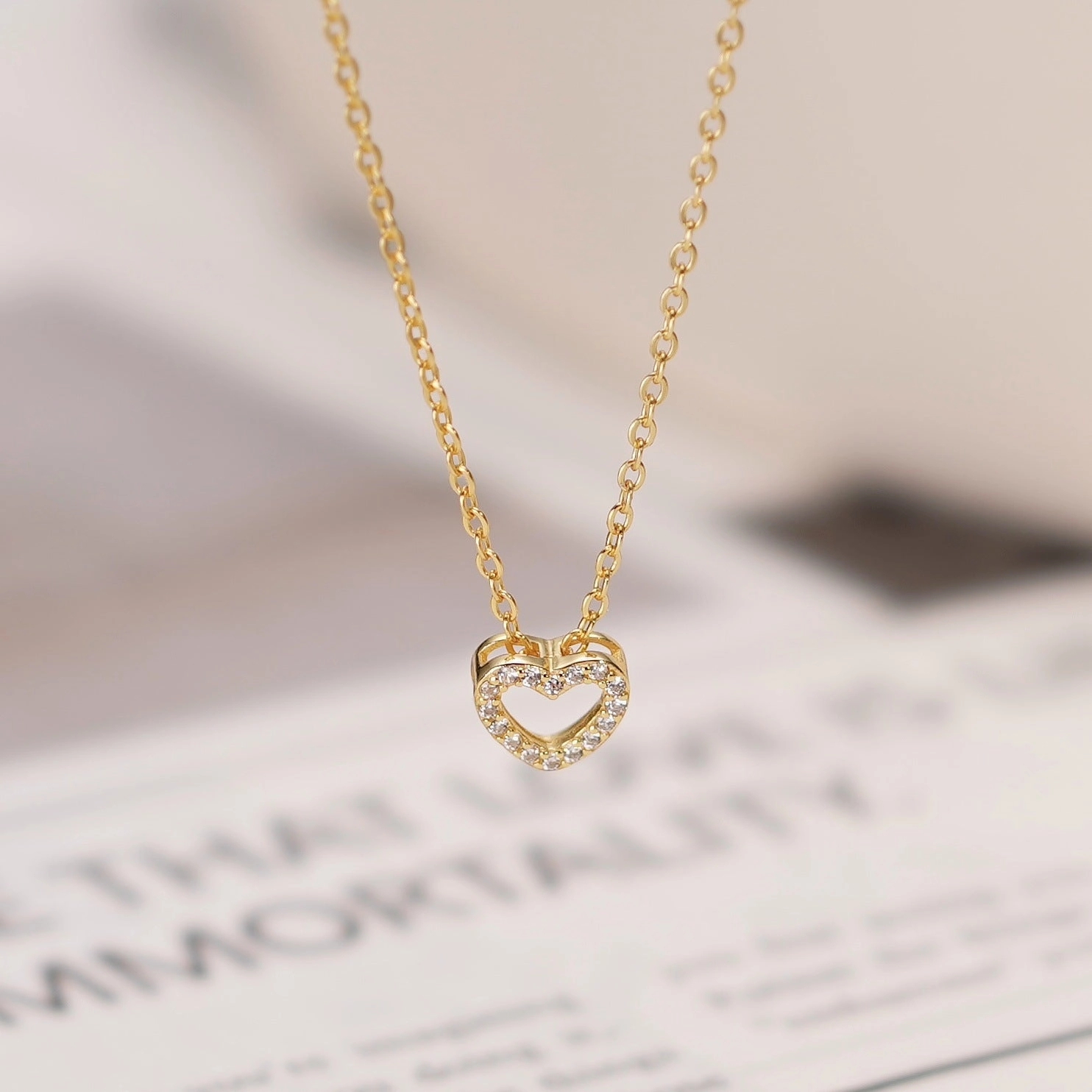 Wholesale S925 Sterling Silver Love Necklace Clavicle Chain