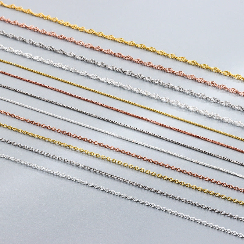 Wholesale S925 Sterling Silver Pendant Free Single Chain Box DIY Clavicle Chain