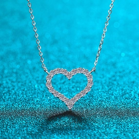 Wholesale S925 Sterling Silver Plated Pt950 Gold Love Necklace