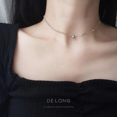 Wholesale S925 Sterling Silver Re-done Crown Cross Collarbone Necklace