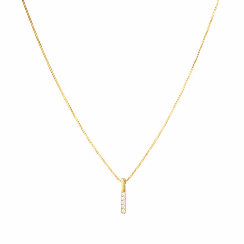 Wholesale S925 Sterling Silver Set Zircon One Character Pendant Necklace