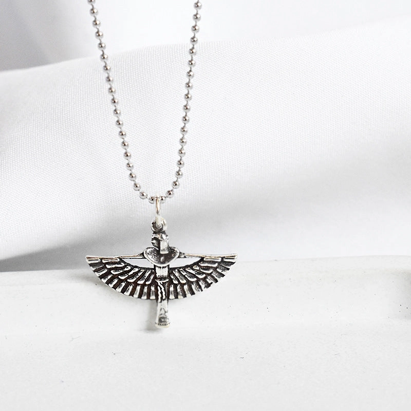 Wholesale S925 Sterling Silver Wings Angel Pendant Necklace Clavicle Necklace