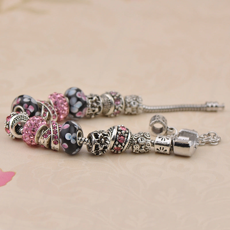 Wholesale Sakura Full Diamond Beads Bracelet