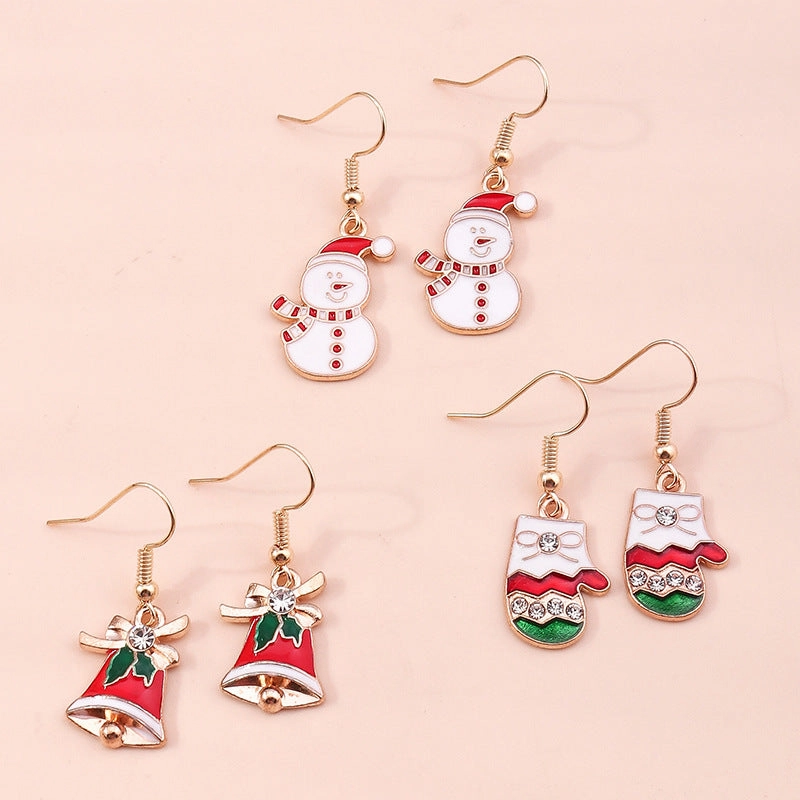 Wholesale Santa Claus Christmas Tree Snowman Snowflake Earrings