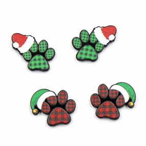 Wholesale Santa Hat Spot Love Cat's Paw Creative Dog Footprint Acrylic Earrings