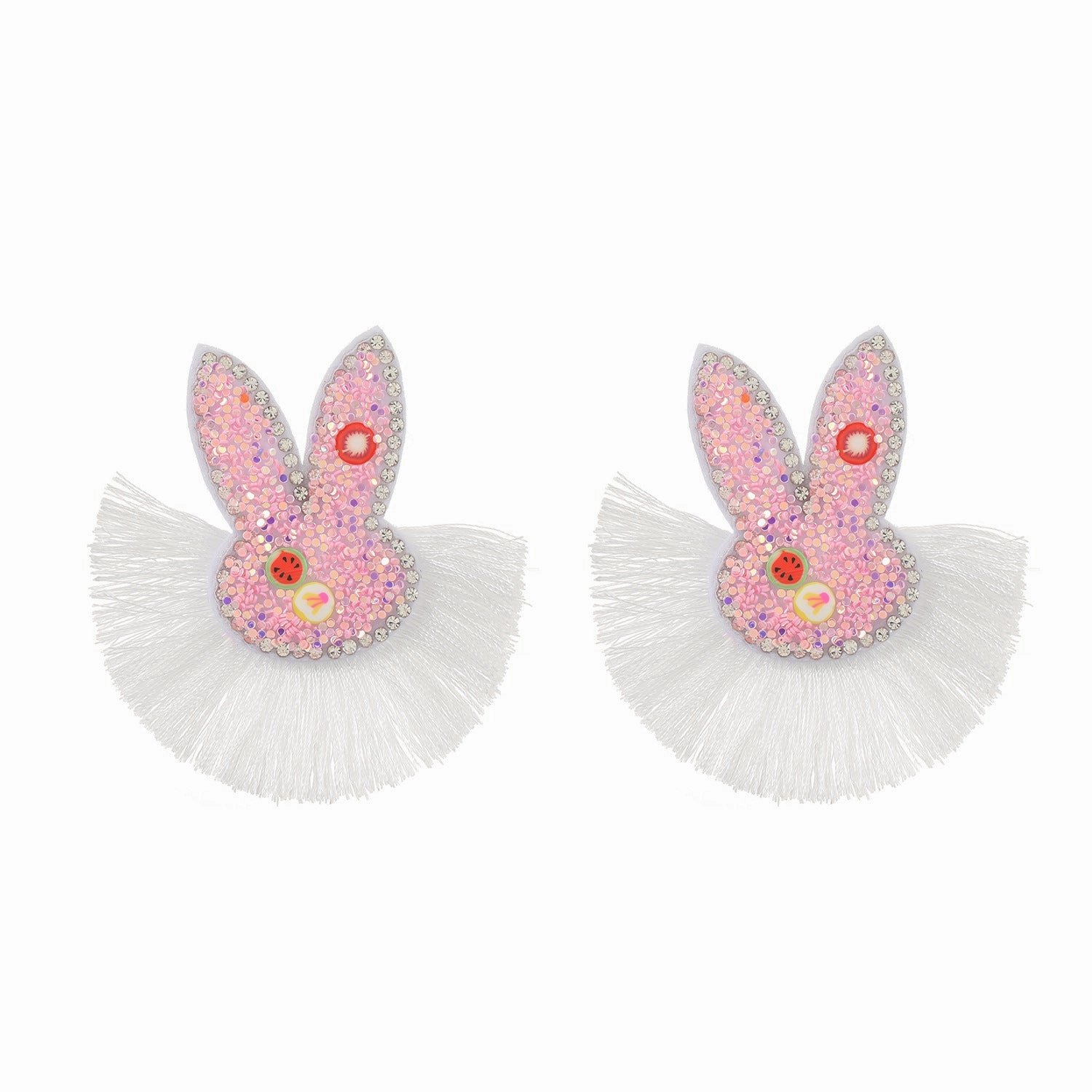 Wholesale Scalloped Tassel Colorful Rabbit Earrings