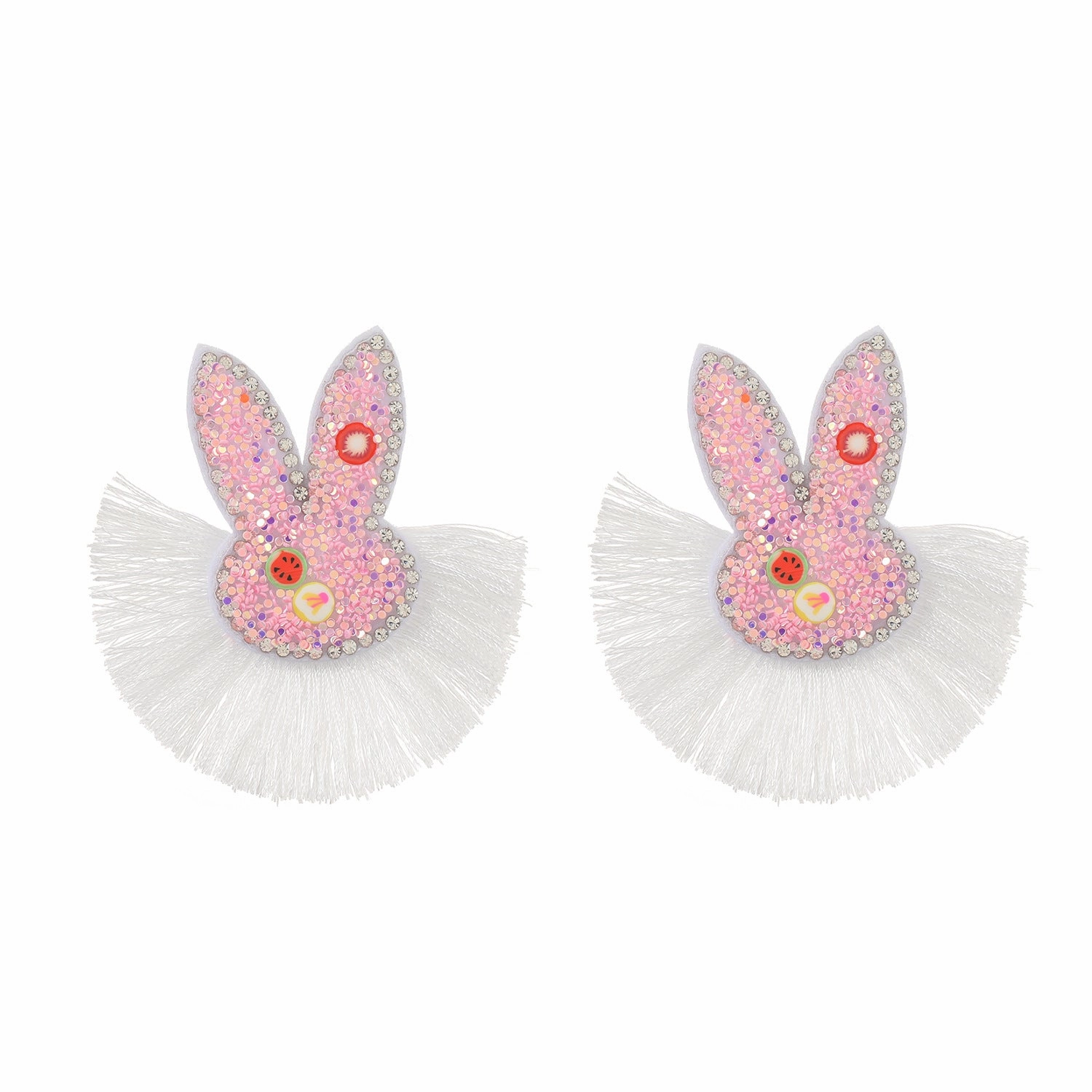 Wholesale Scalloped Tassel Colorful Rabbit Earrings