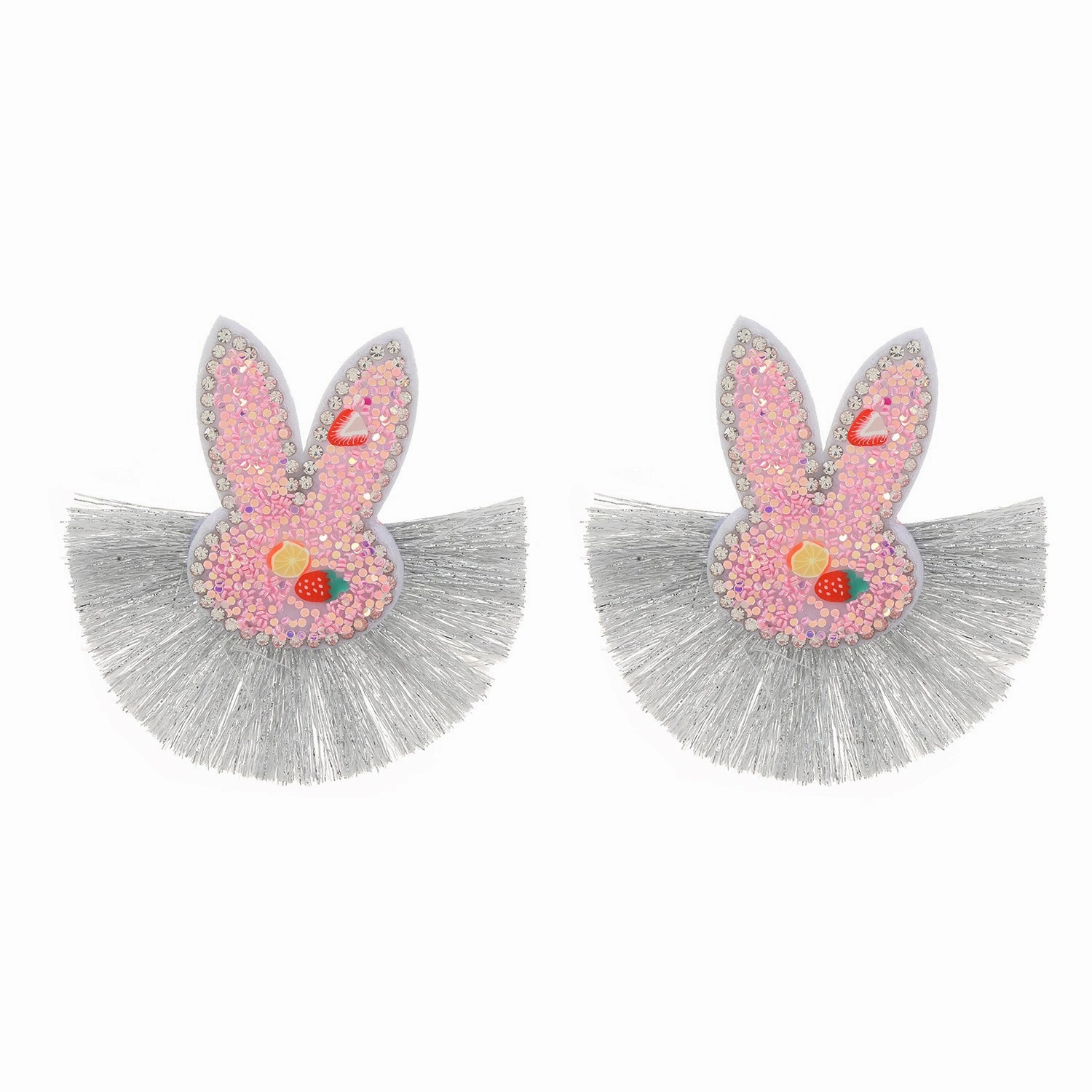 Wholesale Scalloped Tassel Colorful Rabbit Earrings