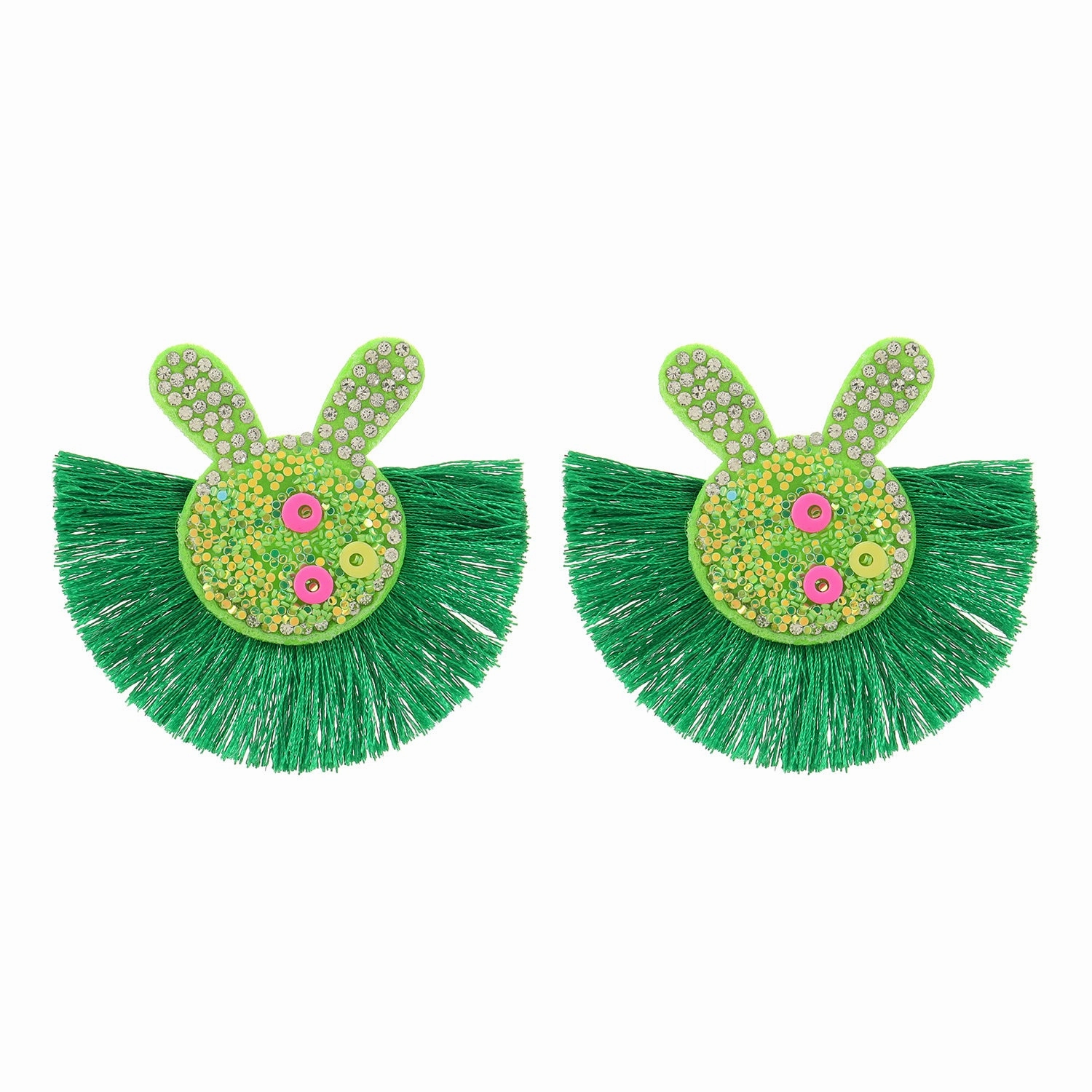 Wholesale Scalloped Tassel Colorful Rabbit Earrings