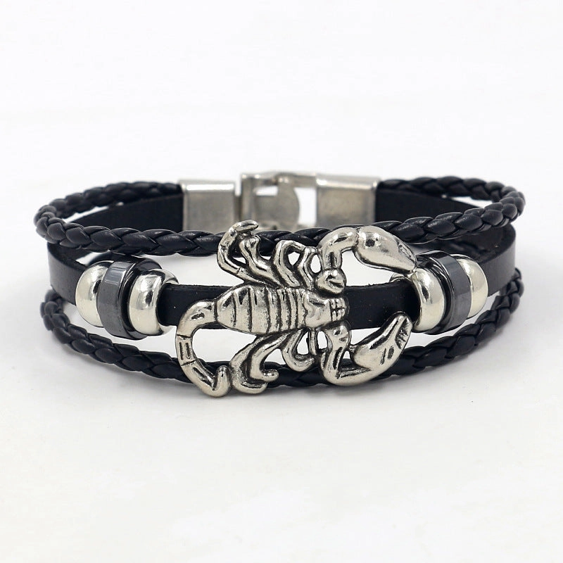 Wholesale Scorpion Male Leather Bracelet
