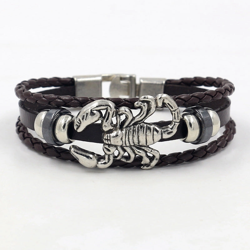 Wholesale Scorpion Male Leather Bracelet