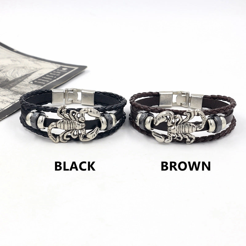 Wholesale Scorpion Male Leather Bracelet