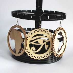 Wholesale Sculpting Exaggerated Wood Earrings
