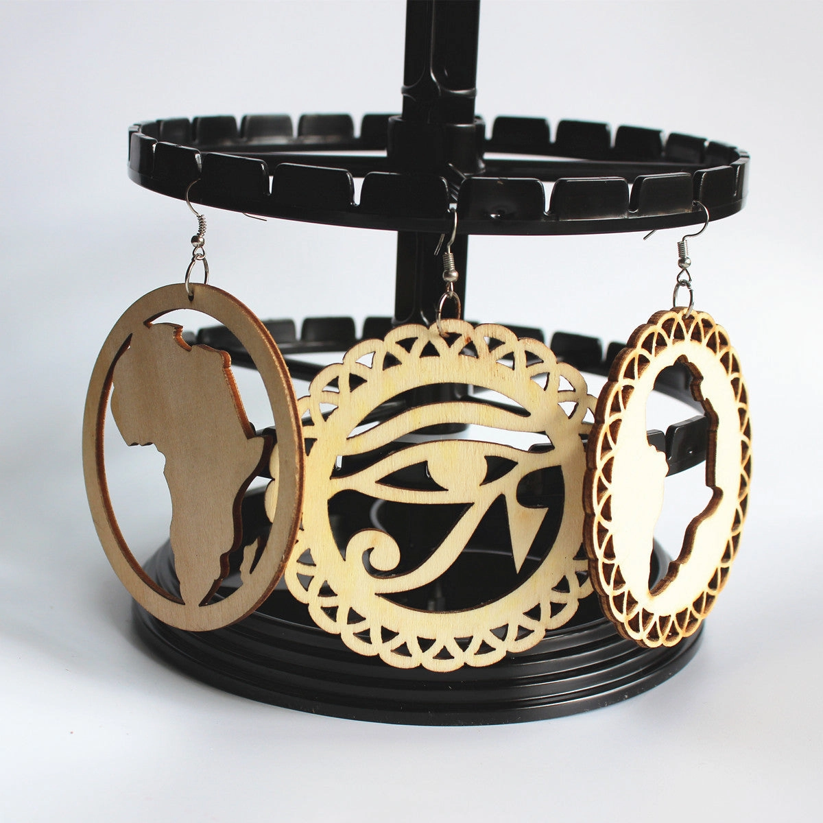 Wholesale Sculpting Exaggerated Wood Earrings