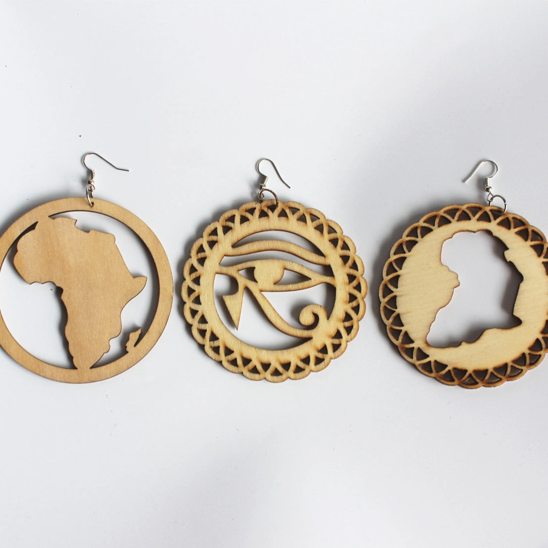 Wholesale Sculpting Exaggerated Wood Earrings