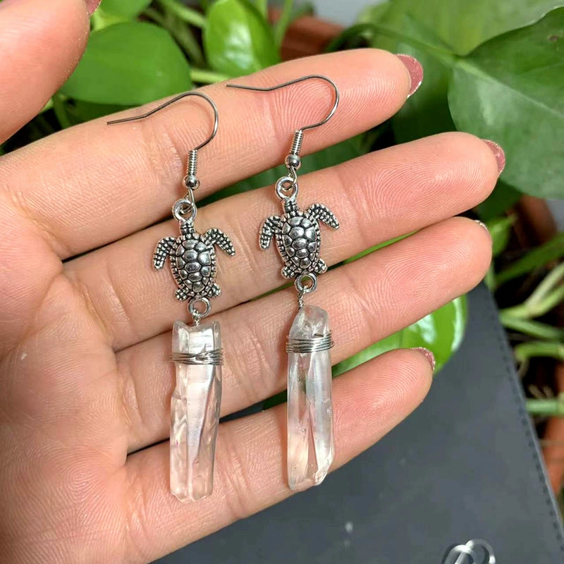 Wholesale Sea Turtle Natural Crystal Alloy Earrings